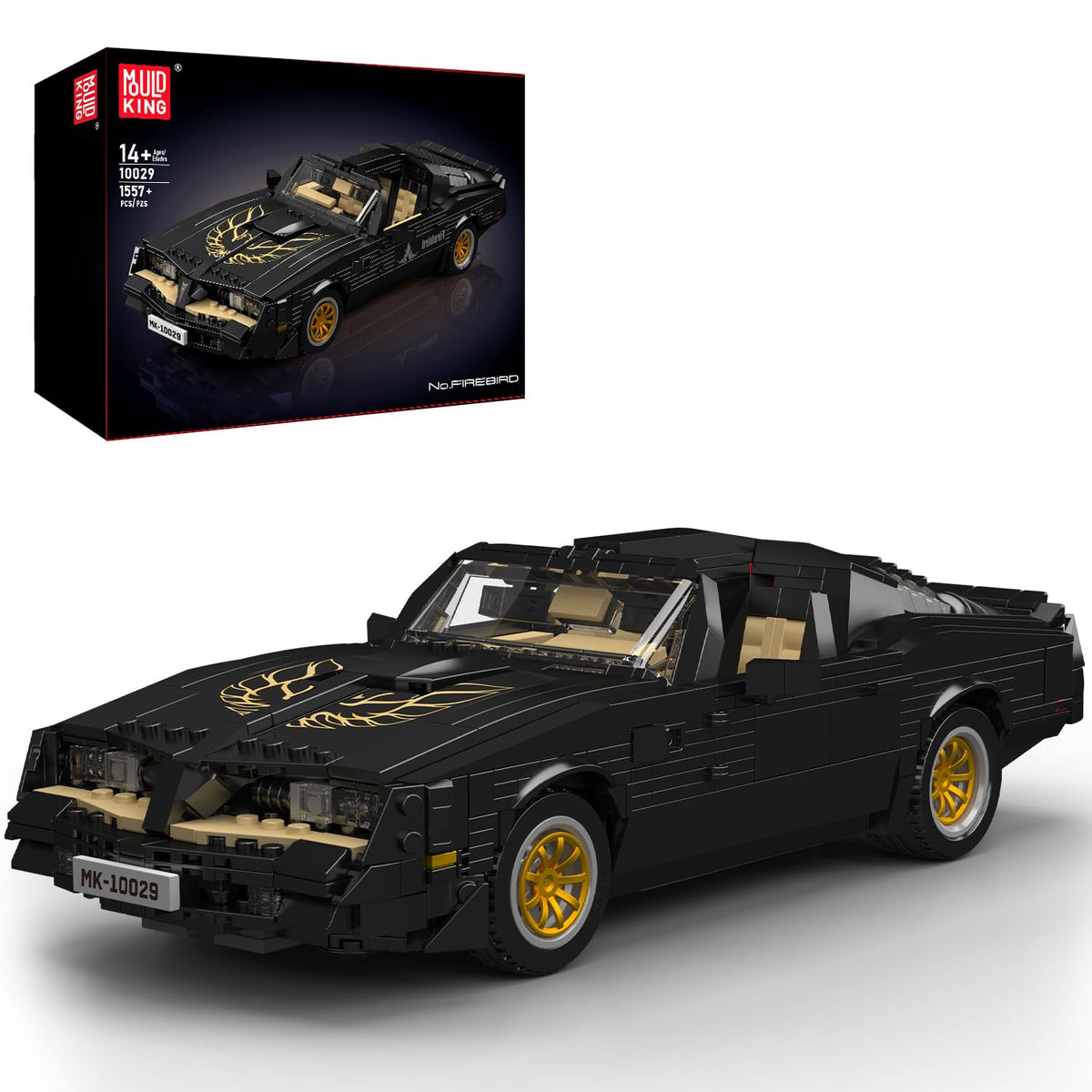 Mould King Classic Supercar front view showcases sleek lines for stunning display.