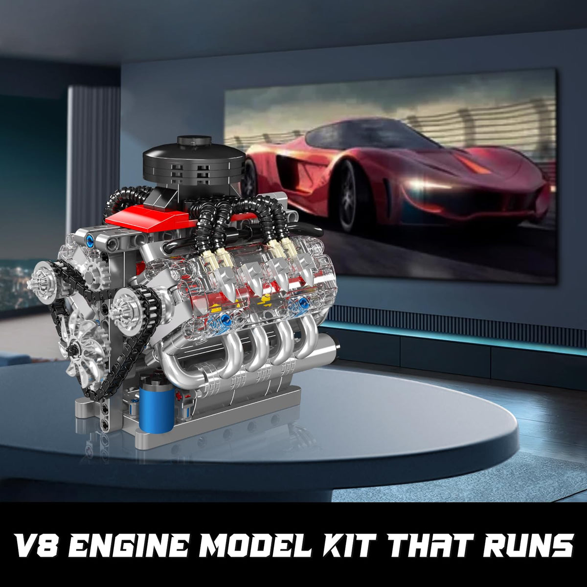 Mould King LSX454 turbochargers close‑up highlighting realistic engine detail for hobbyists.