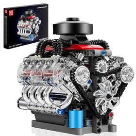 Mould King Mini V8 Engine 10171 assembly detailed view for hands-on STEM learning.