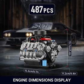 Mould King Mini V8 Engine 10171 high-quality construction for durable STEM projects.
