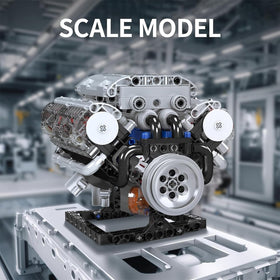 Mould King piston-motion detail provides clear engine dynamics visualization