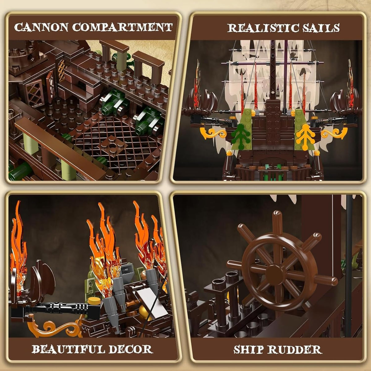 Mould King quick-release deck parts on display for easy assembly