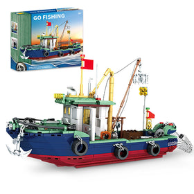 Mov Stone City Ocean fishing boat build set hull and deck details for immersive play