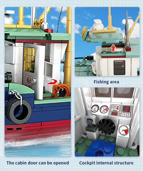Mov Stone City Ocean fishing boat hull and deck close-up for realistic display