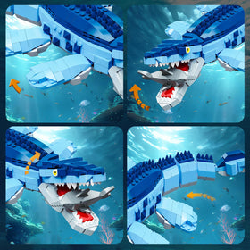 Mov Stone Mosasaurus neck rotates for dramatic action poses and display.