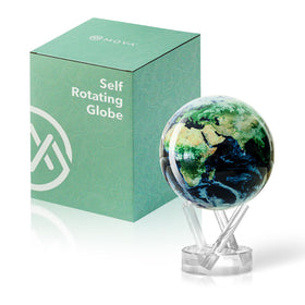 MOVA Globe Earth with Clouds Classic 4.5-inch, lifelike view for relaxed, meditative desk observation.