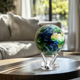 MOVA Globe sits in an office, offering subtle, distraction-free rotation.