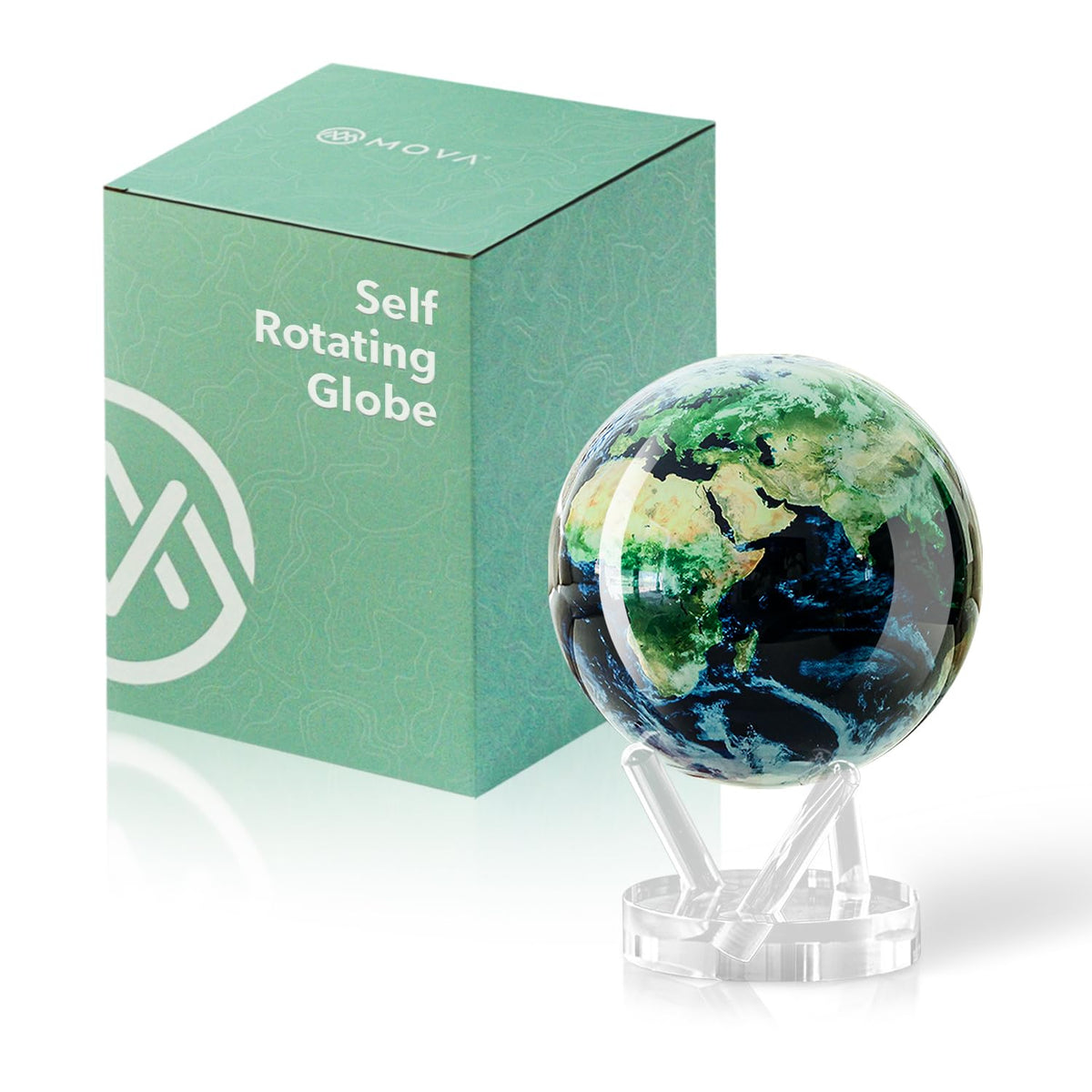 MOVA Globe Signature 6in Earth with Clouds rotates quietly under ambient light