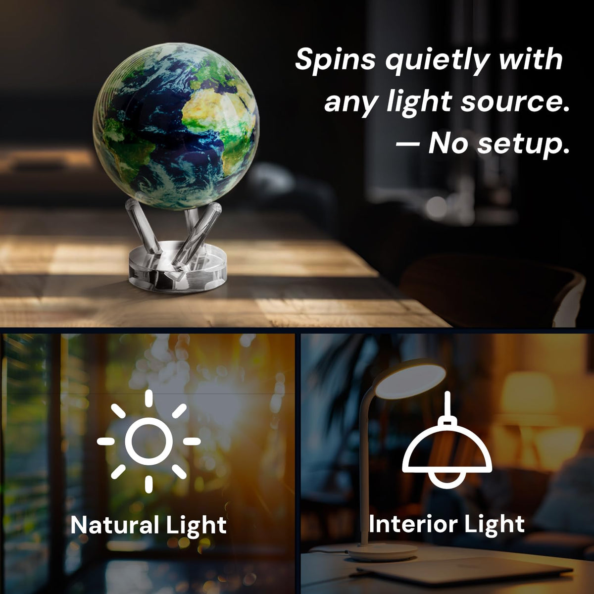 MOVA Globe Signature 6in NASA-inspired Earth imagery for meditative viewing