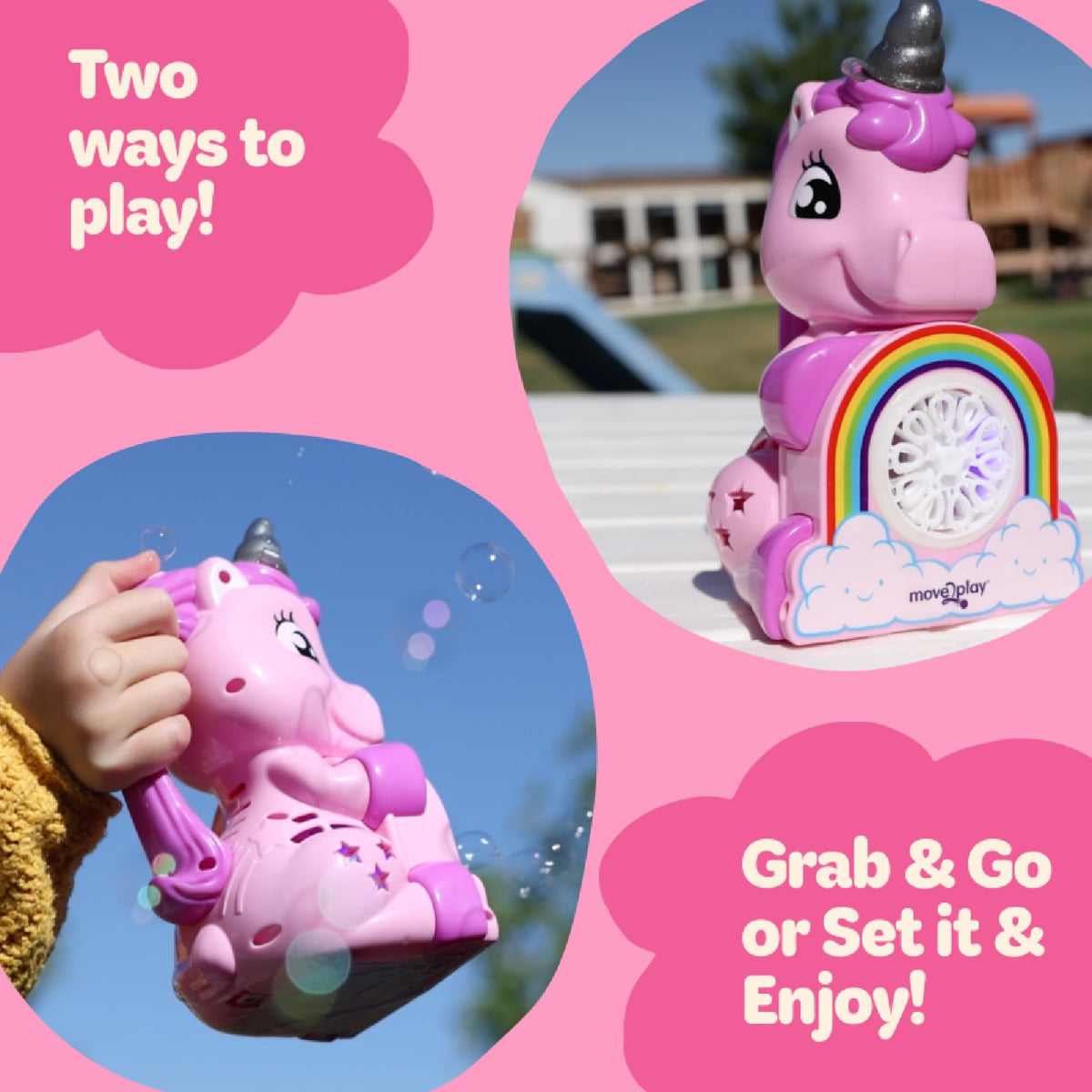 Move2Play 8oz bubble solution bottle for hours of fun