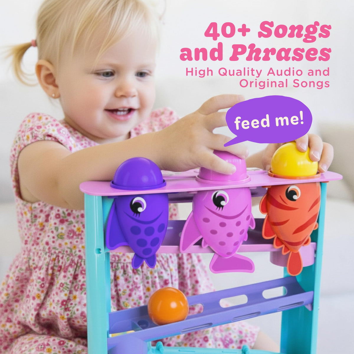 Move2Play ball-drop-action promotes fine motor skills during splashy play
