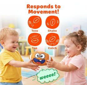 Move2Play ball showing smart sensors detecting throw or catch
