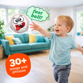 Move2Play baseball delivers 30+ catchy phrases to keep play lively and engaging.