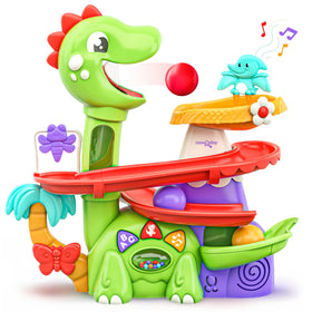 Move2Play Dino Ball Popper front view showcases a friendly dino and engaging play action