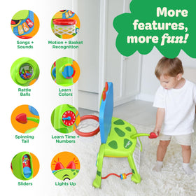 Move2Play dino sounds entertain children while developing listening skills and rhythm.