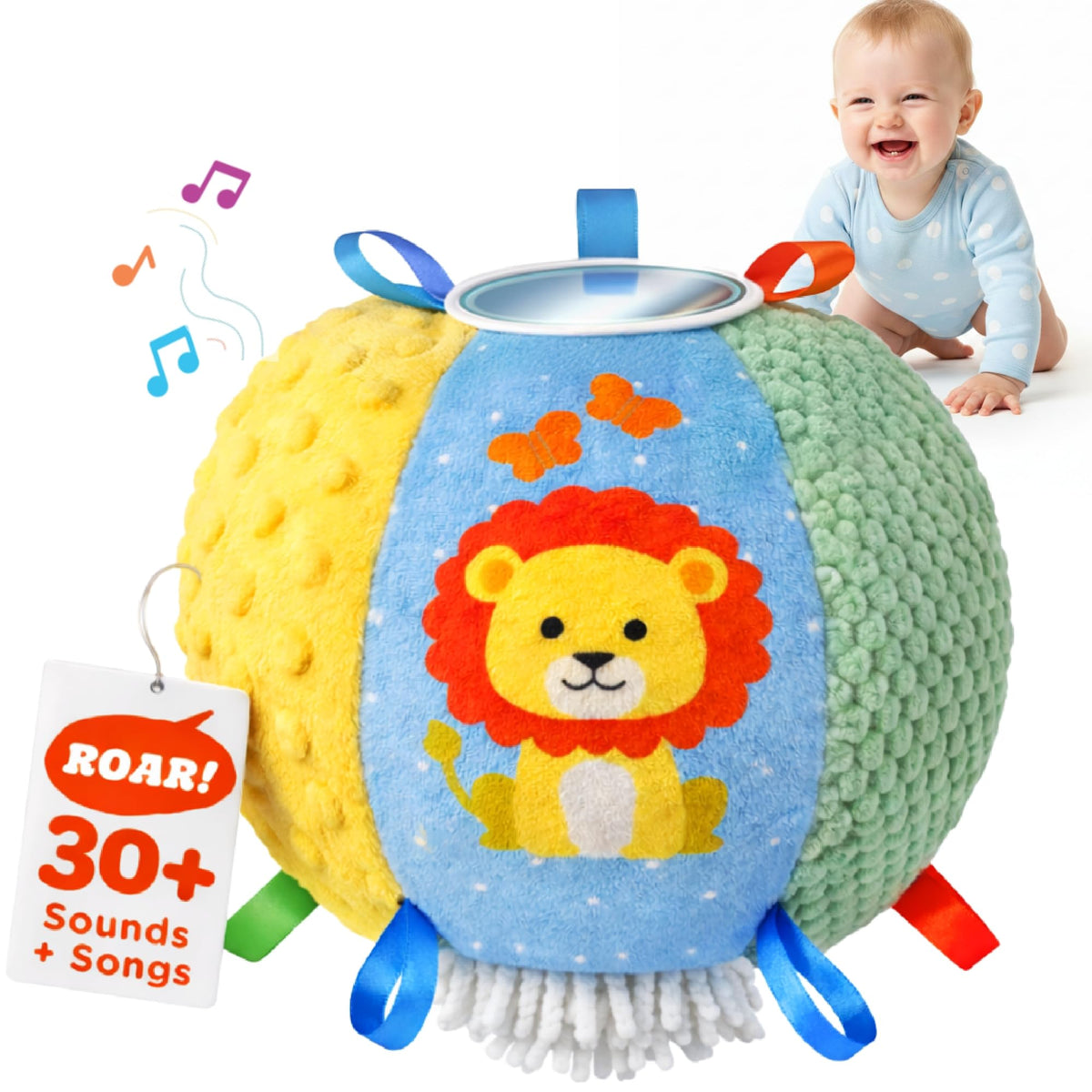 Move2Play interactive baby ball shows 30 sounds to entertain and educate curious babies.