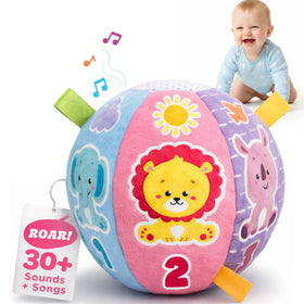 Move2Play interactive baby ball roll emphasizes encouraging movement and hand-eye coordination.