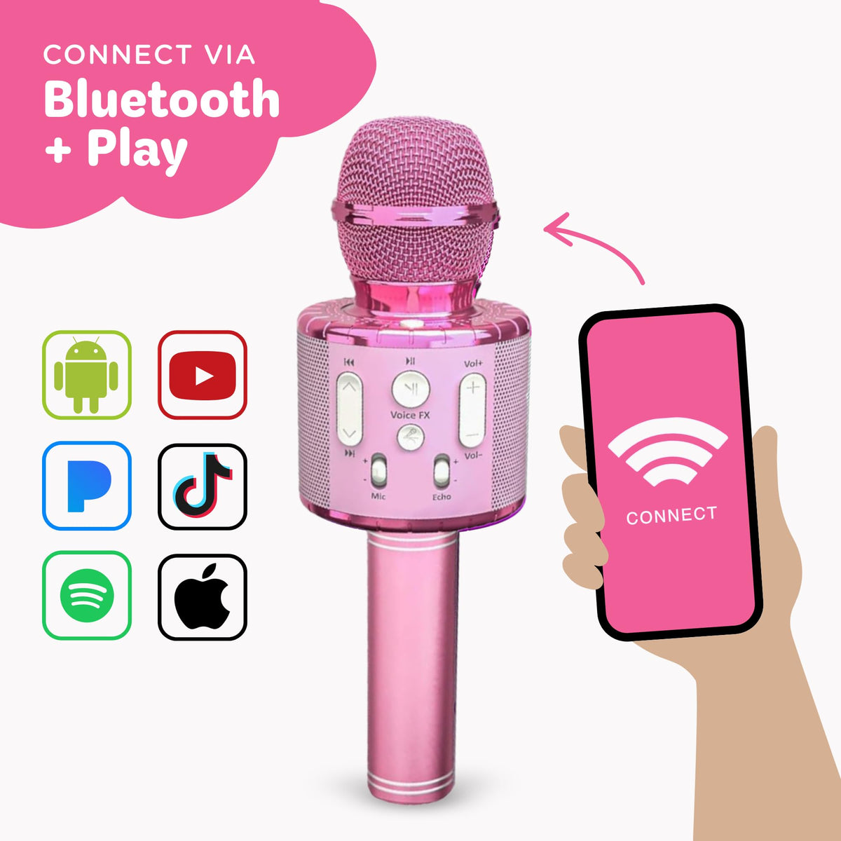 Move2Play karaoke microphone preloaded songs for instant concert fun.