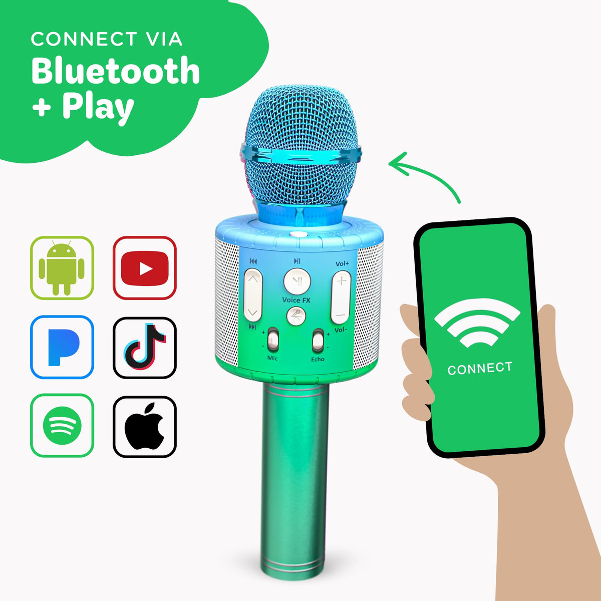 Move2Play Karaoke Microphone with Bluetooth for streaming from tablet