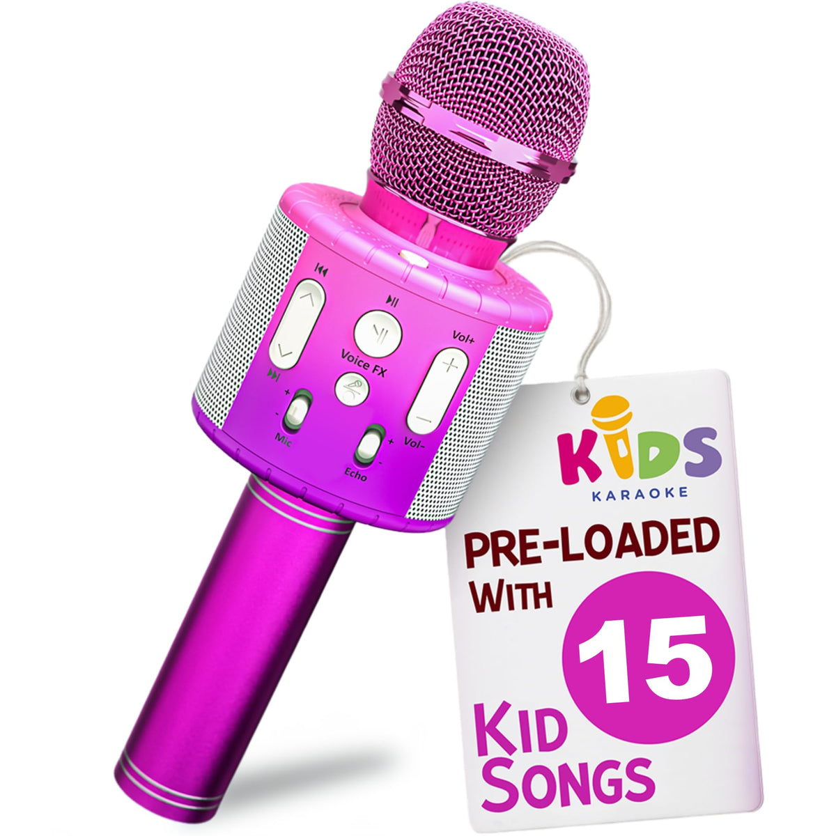 Move2Play karaoke microphone on stage for a home performance.