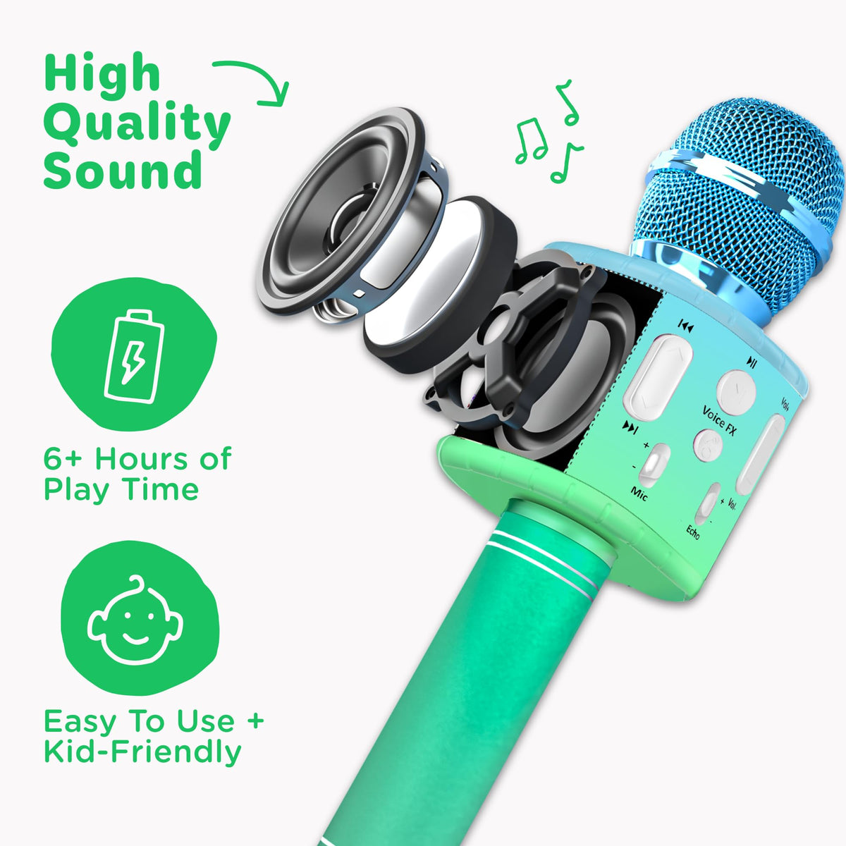 Move2Play Karaoke Microphone in box during unboxing for a gift-ready moment