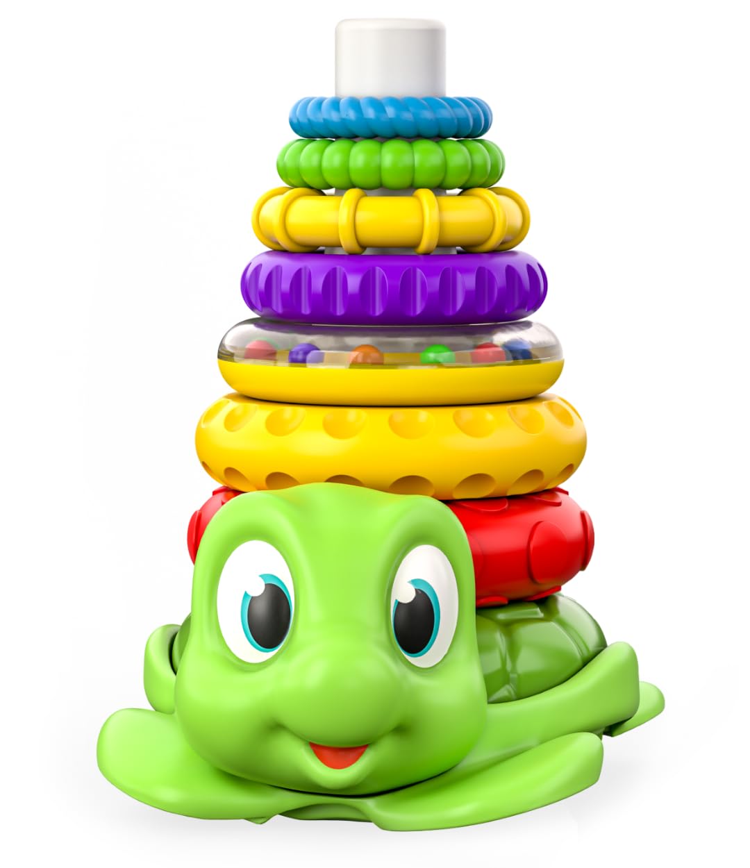 Move2Play Turtle Stacking Toy with unicorn ring stimulates imaginative play and fine motor skills.