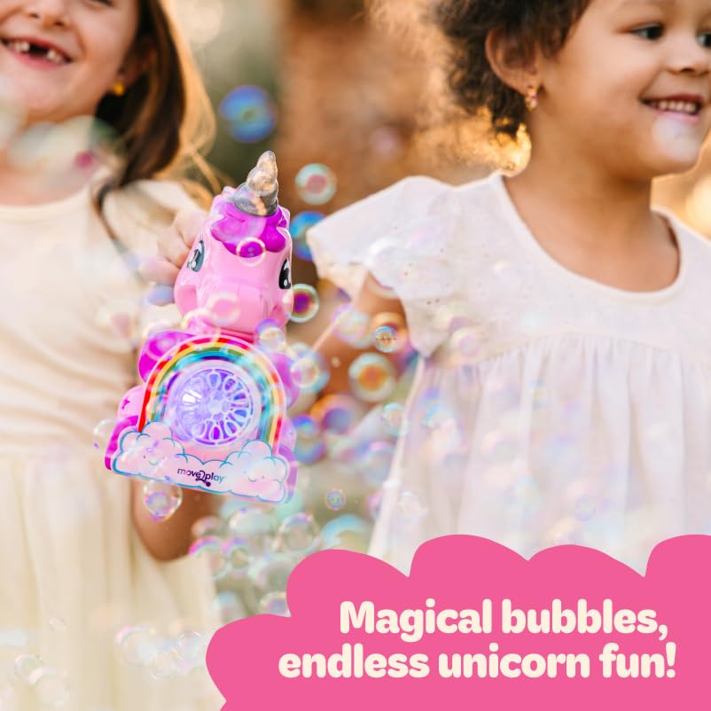 Move2Play unicorn bubbles in sky for outdoor fun
