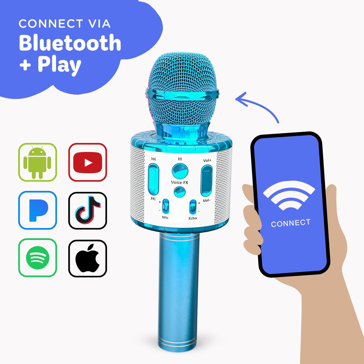 Move2Play voice effects add playful tones for family sing-alongs.