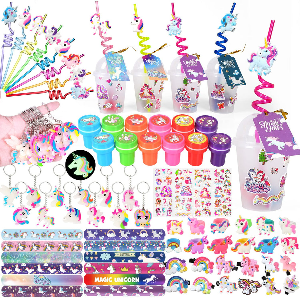 MOVINPE unicorn party favors cups for personalized gift cups at kids' parties.