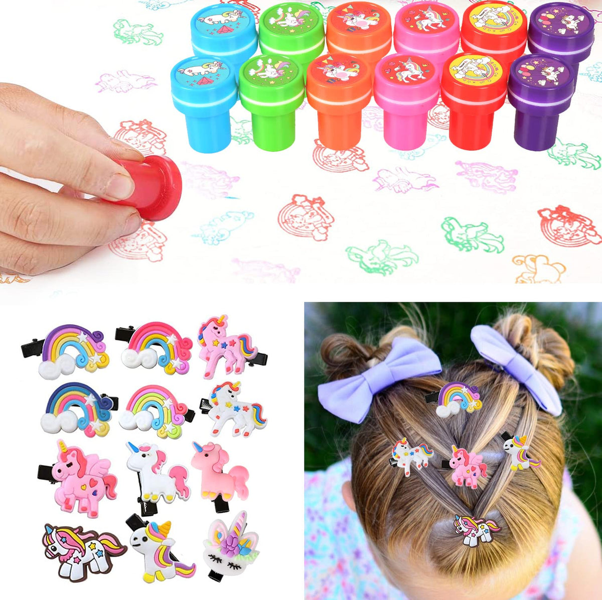 MOVINPE unicorn slap bracelets add a playful take-home accessory.