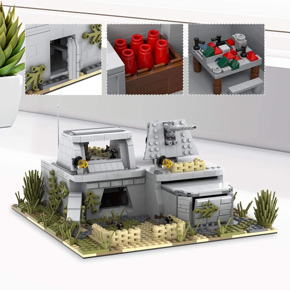 MOOXI WW2 Battle Fort Set ABS pieces ensure durable play and long-lasting display
