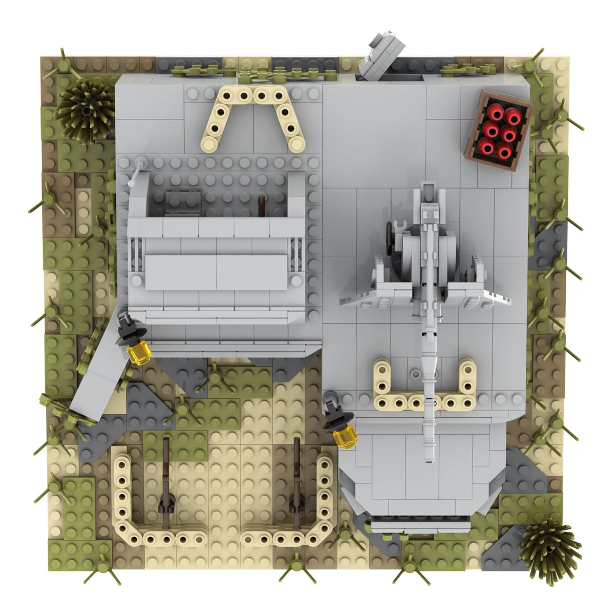 MOOXI WW2 Battle Fort Set display-ready configurations enhance collection value and room decor