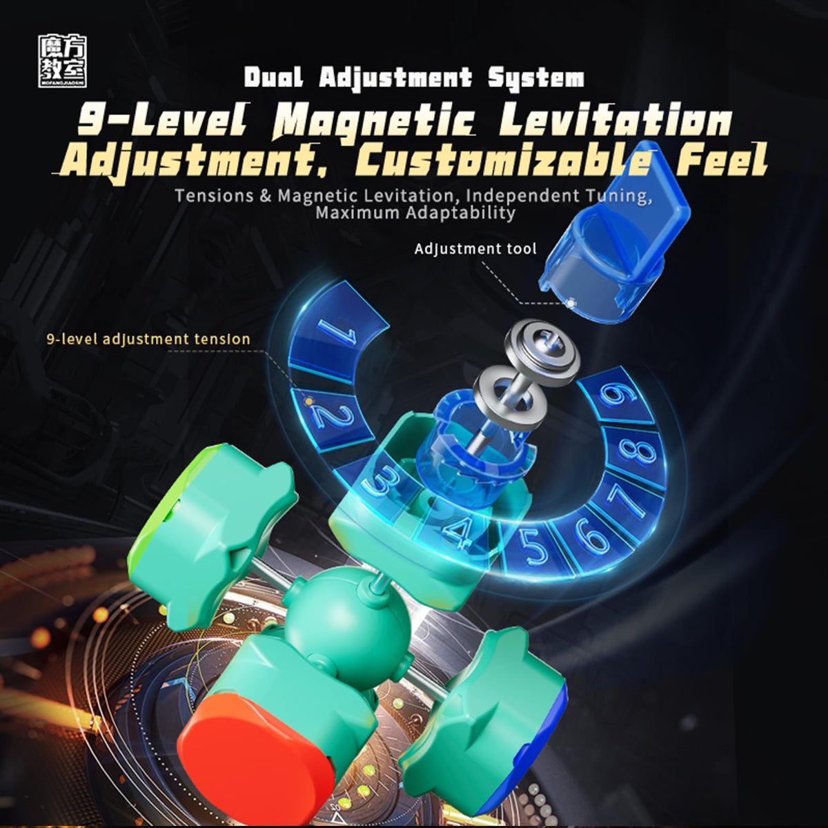 Moyu RS3M V5 ball-core magnetic positioning enhances stability and control.