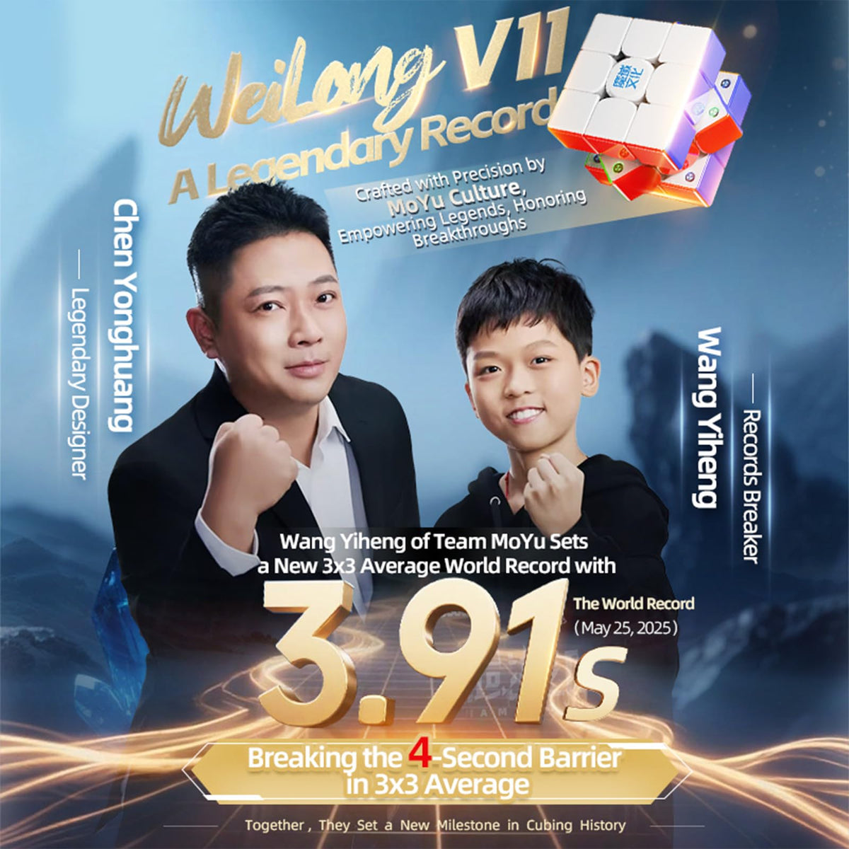 Moyu Weilong V11 magLev version magnets detail for high-speed stability