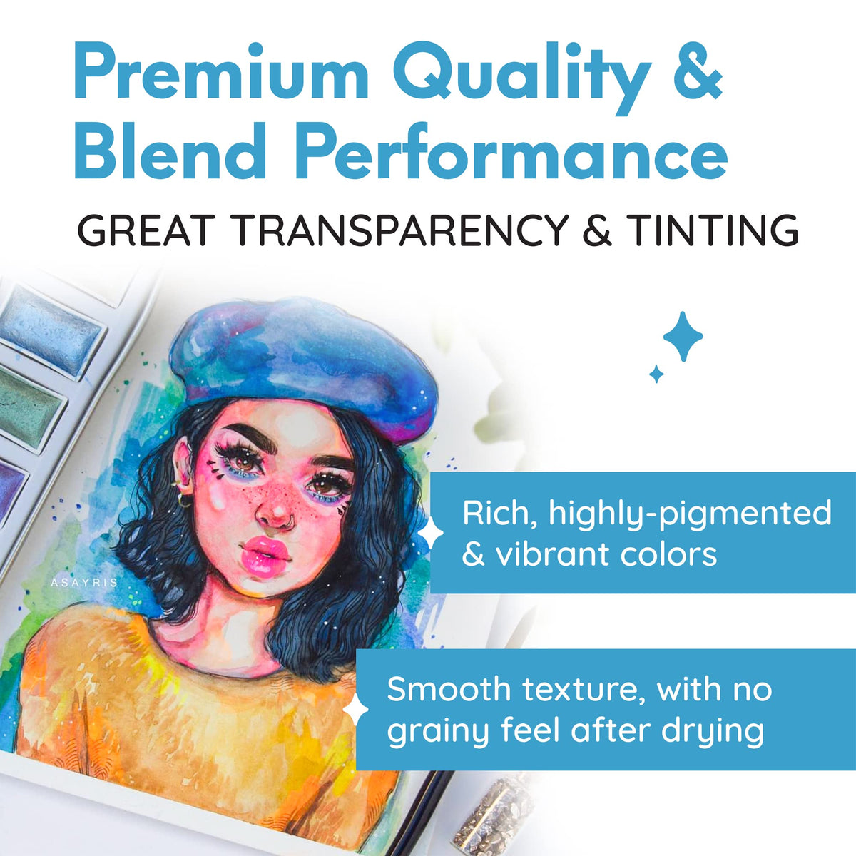 MozArt color swatch sheet helps plan smooth gradient blends.