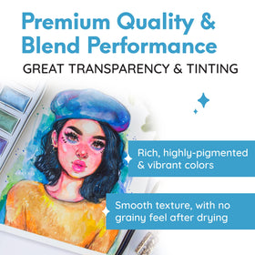 MozArt color swatch sheet helps plan smooth gradient blends.