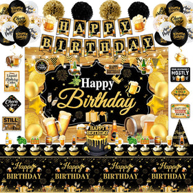 Mpanwen beer birthday backdrop sets the party scene with a brewpub vibe.