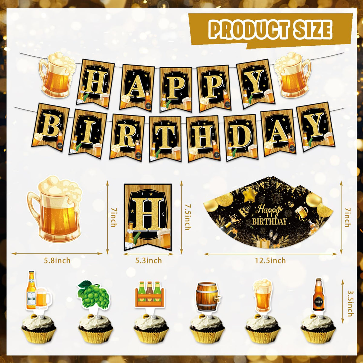 Mpanwen beer cake topper adds a festive touch to the cake.