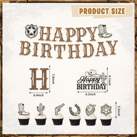 Mpanwen Cake Topper crowns the birthday cake with western flair