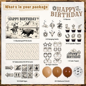 Mpanwen Cowboy Banner frames your birthday moments with color