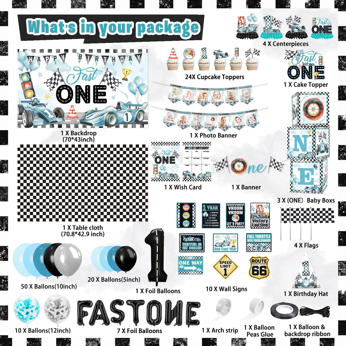Mpanwen Fast One cupcake toppers add race car flair to treats.