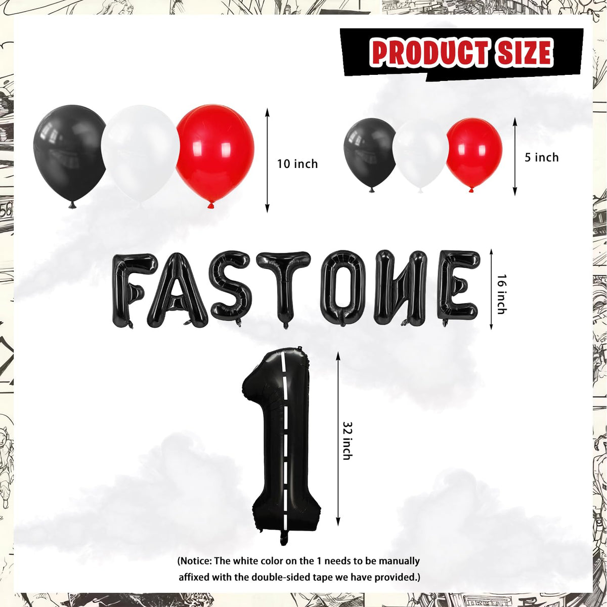 Mpanwen Fast One foil balloons add shiny accents for festive decor