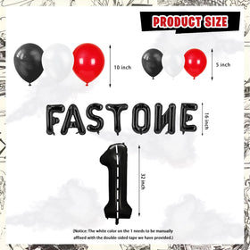 Mpanwen Fast One foil balloons add shiny accents for festive decor