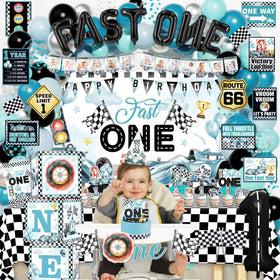Mpanwen Fast One highchair banner welcomes the birthday star with style.