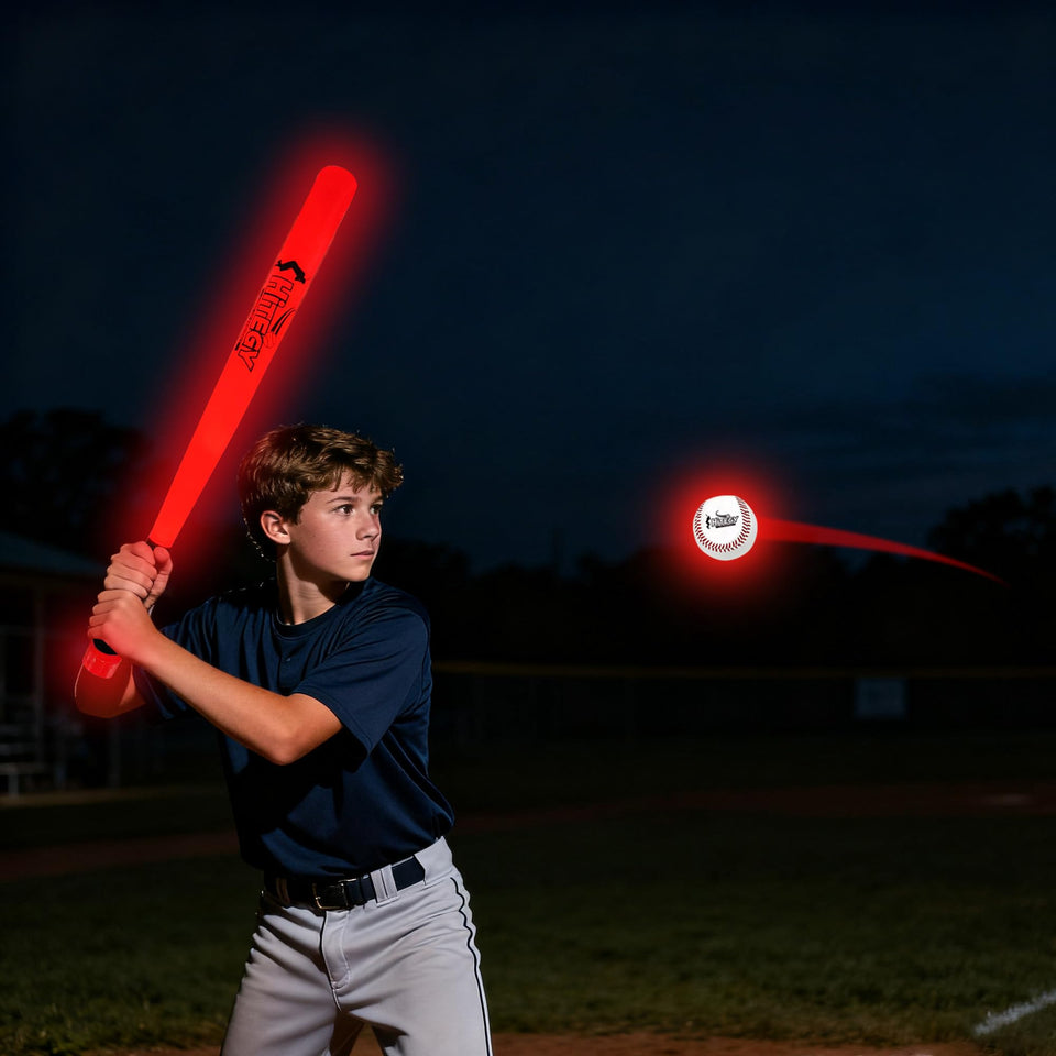 MPMVP glow baseball set glows in darkness for backyard practice