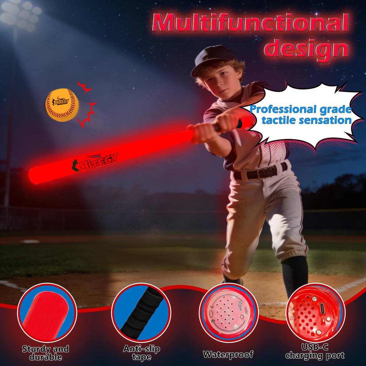 MPMVP LED baseball with USB-C charging supports extended night sessions