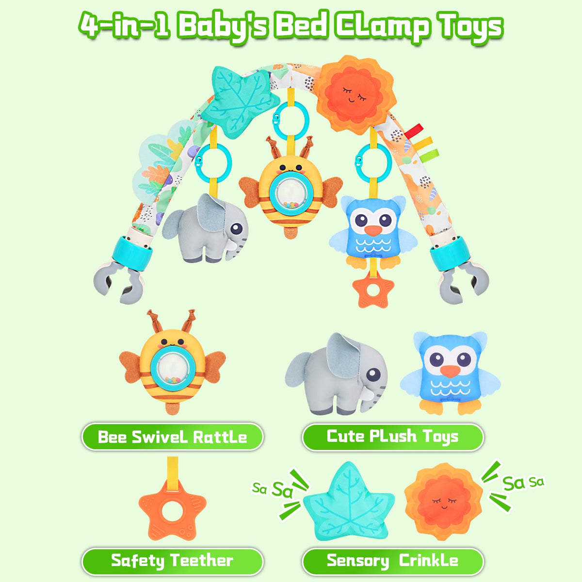 MPQMPQ arch teether toys stimulate tactile exploration in baby