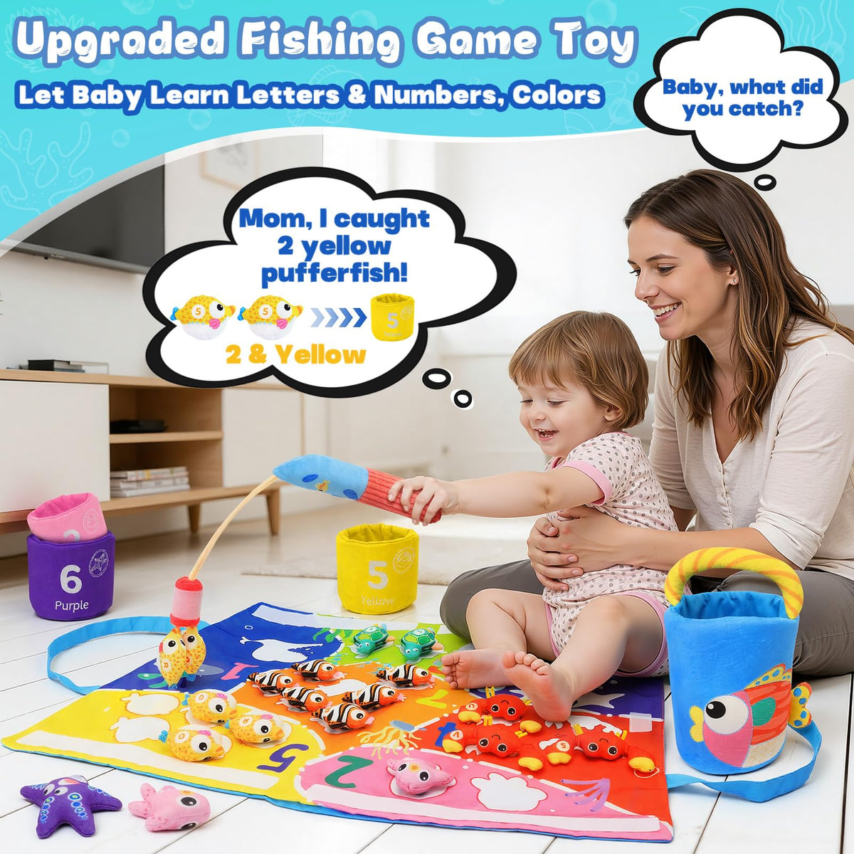 MPQMPQ fishing game uses soft fabrics for safe, gentle play sessions.