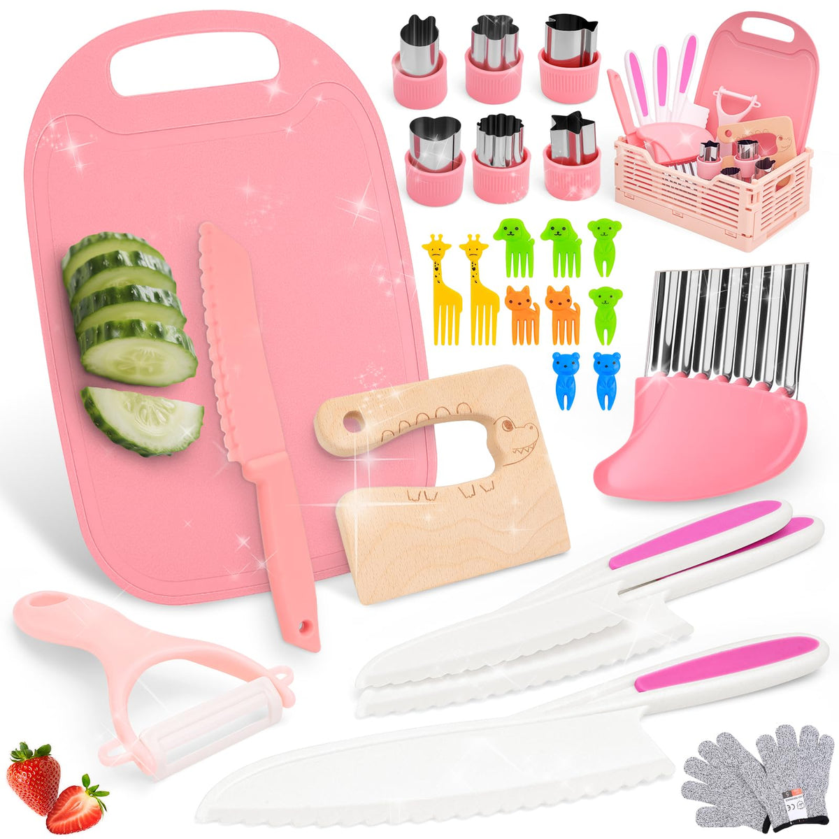 MPQMPQ toddler knife set kitchen knife for safe cutting practice and skill building