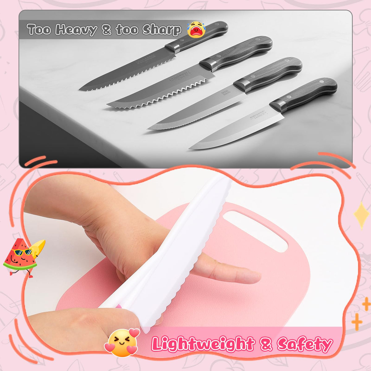 MPQMPQ toddler knife set peeler aids gentle prep and fine motor practice